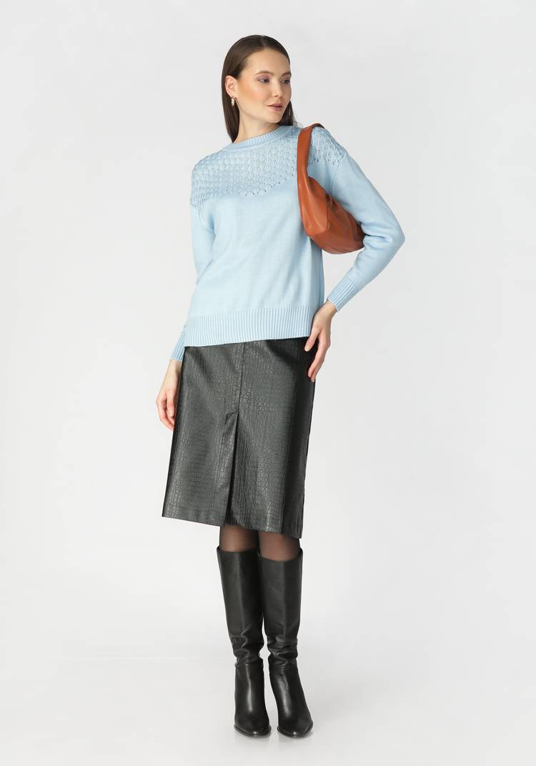 Джемпер женский с ажурной кокеткой шир.  750, рис. 10