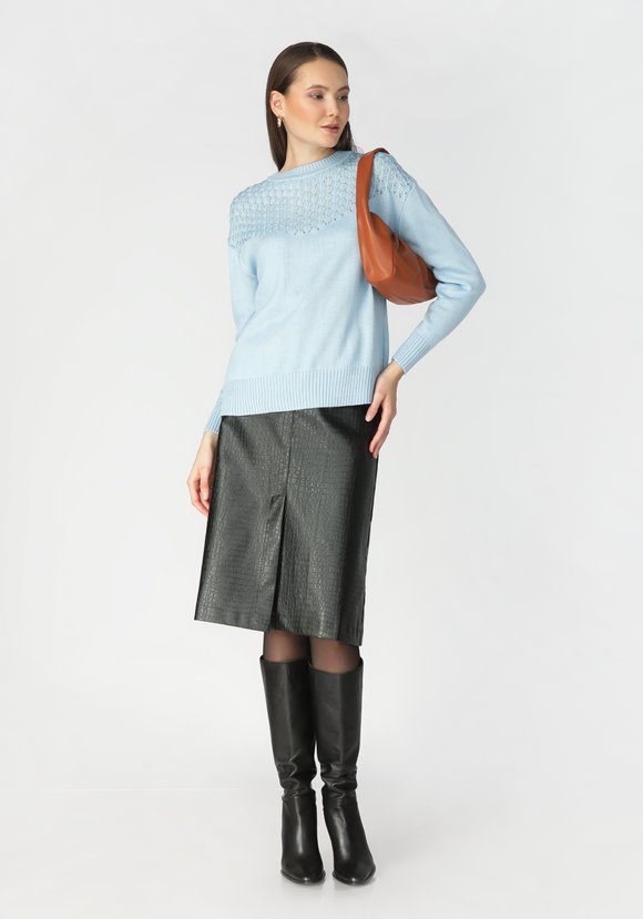 Джемпер женский с ажурной кокеткой шир.  580, рис. 10