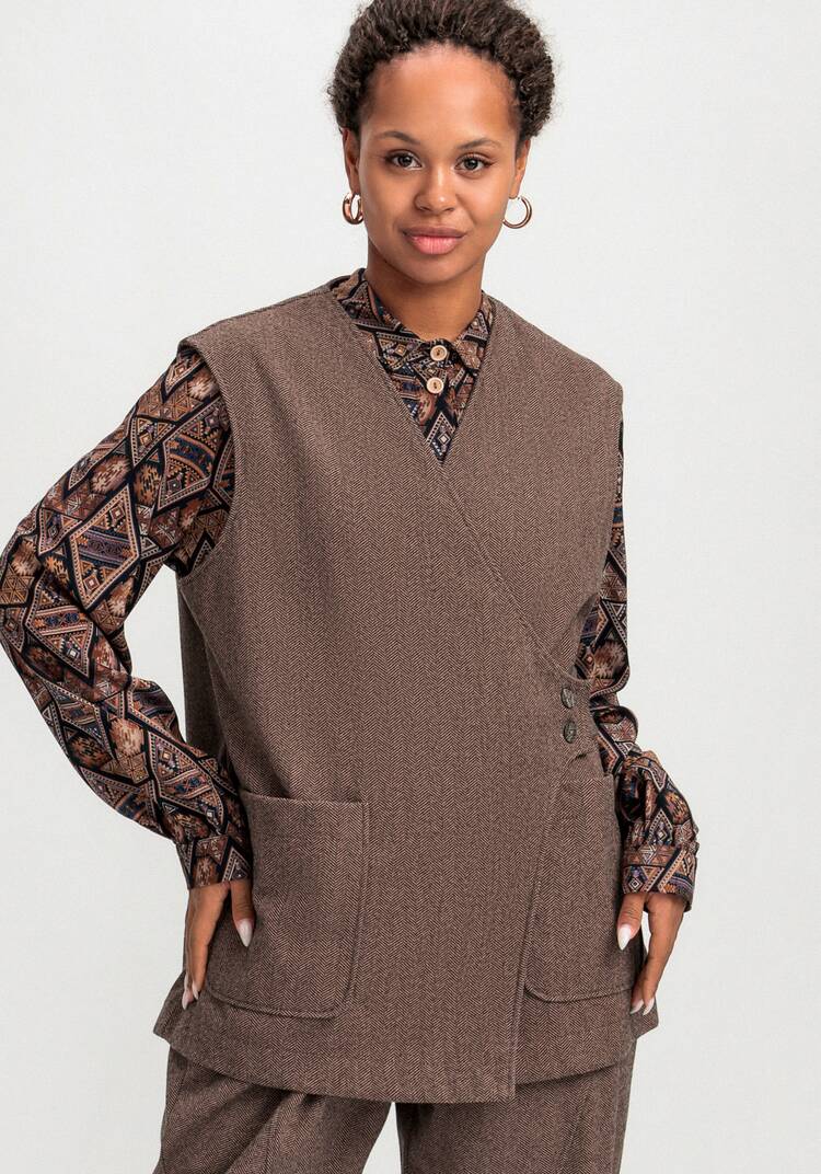 Жилет на запах свободного кроя шир.  750, рис. 13