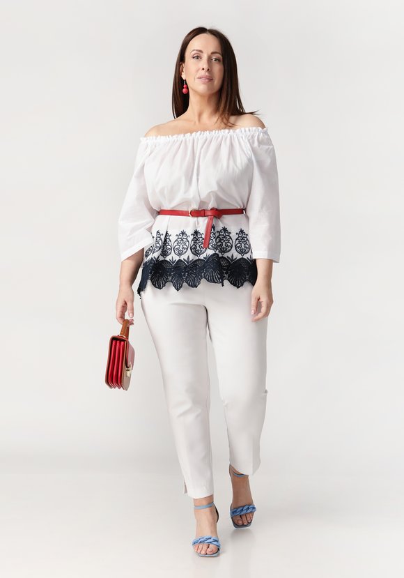 Блуза Роскошь кружева шир.  580, рис. 3