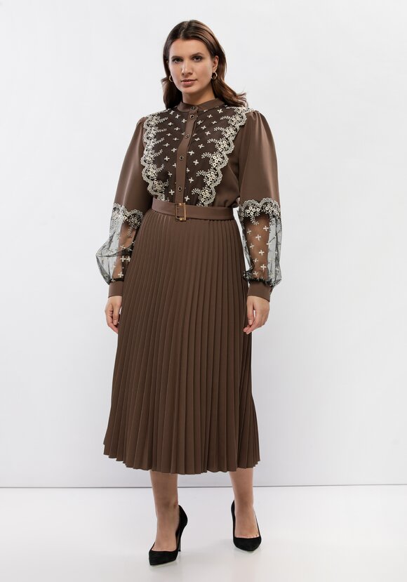 Платье с ажурным кружевом шир.  580, рис. 11