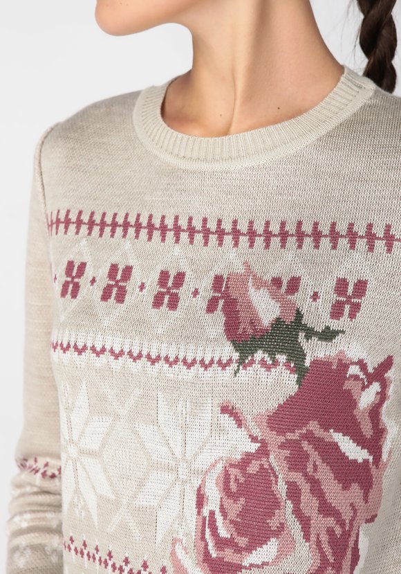 Джемпер женский с крупной розой шир.  580, рис. 11