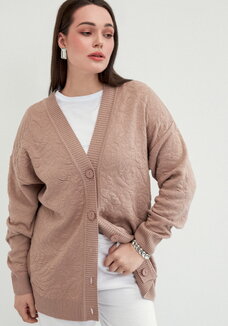 Кардиган с V-образным вырезом свободный