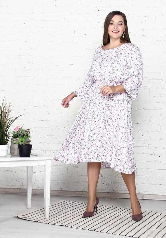 Платье с принтом мильфлер шир.  580, рис. 25