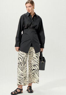 Брюки широкие с полосатым принтом