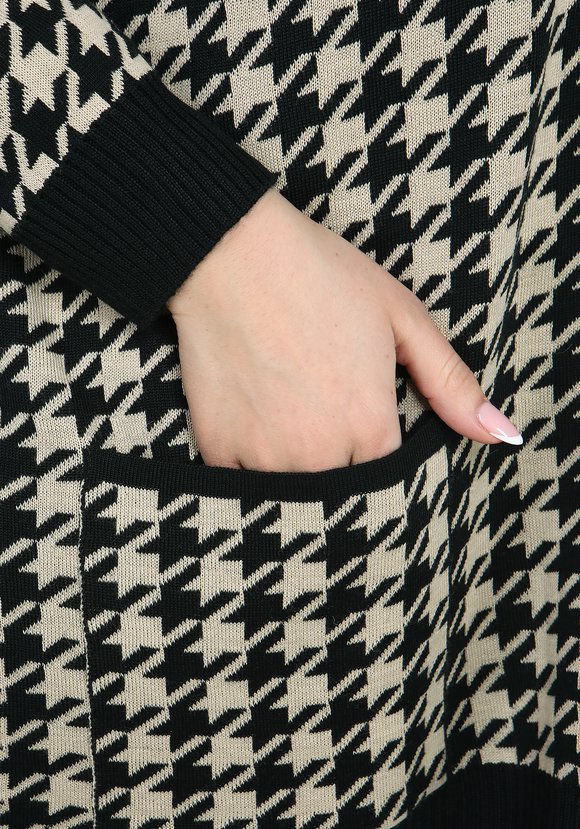 Кардиган на пуговицах в гусиную лапку шир.  580, рис. 4