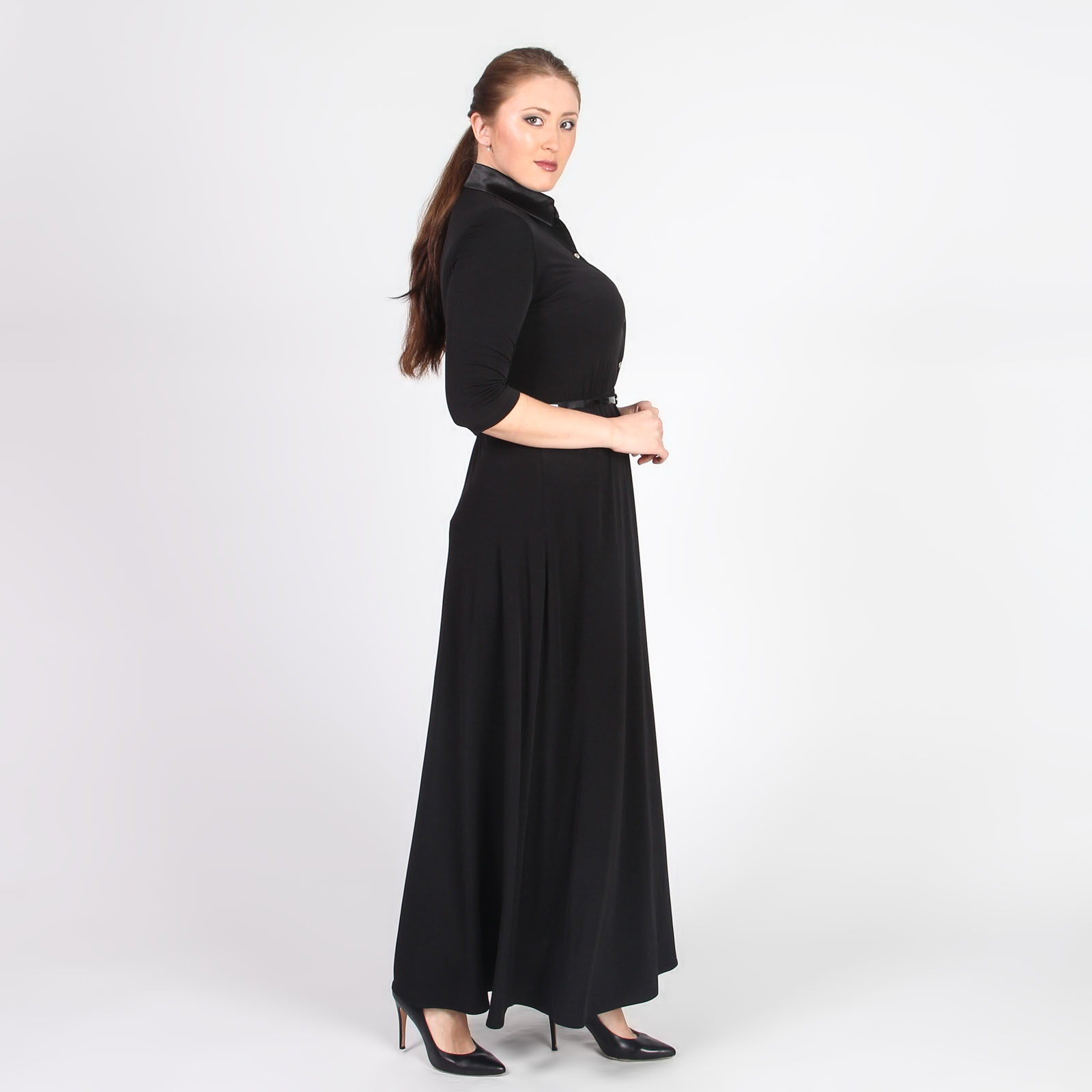 Платье-макси с отложным воротником Alina Assi, цвет черный, размер 46 - фото 2