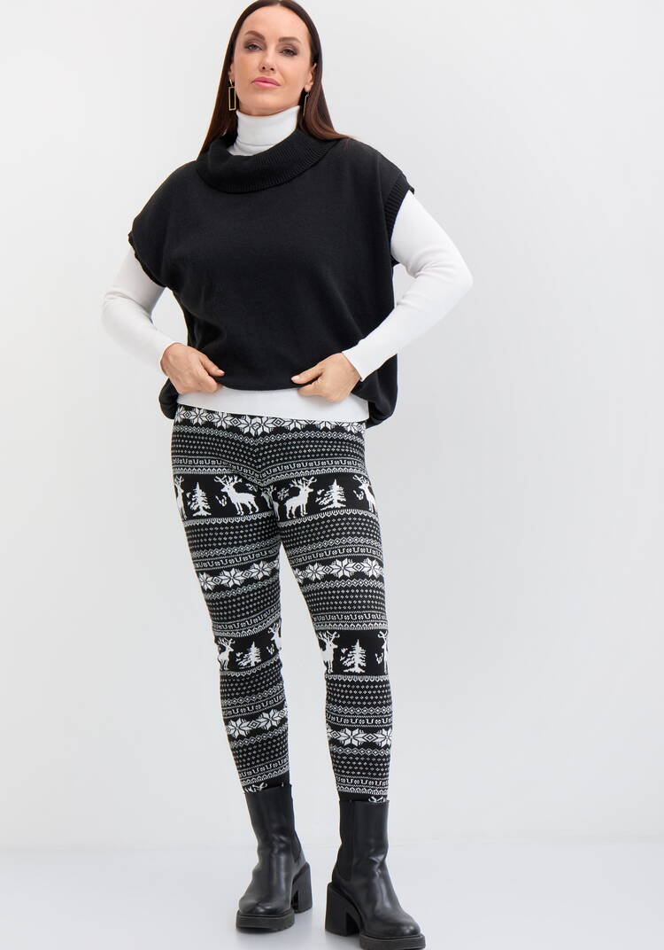 Лосины с принтом утепленные на меху шир.  750, рис. 7