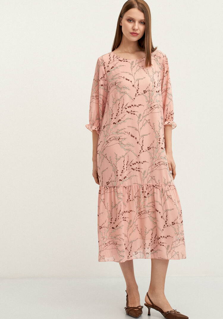 Платье с цветочным принтом шифоновое шир.  750, рис. 32