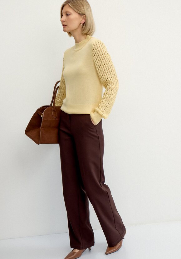 Джемпер с ажурными рукавами объемной вязки шир.  580, рис. 20