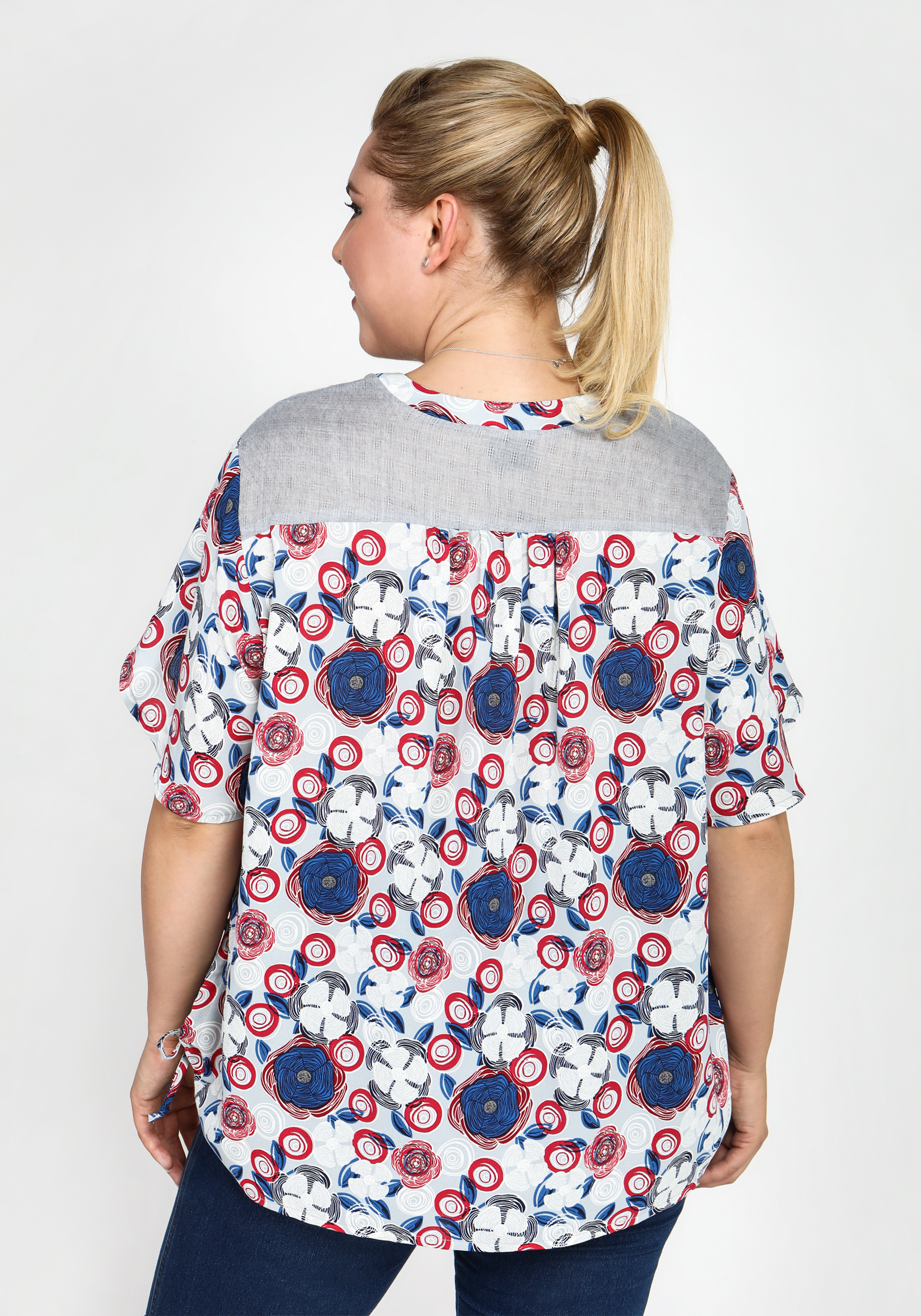Блуза "Оригинальный выход" GalaGrosso, размер 48, цвет серый - фото 7