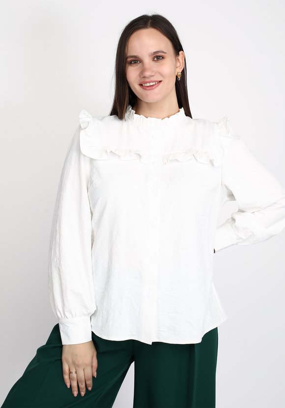 Блуза с объемными рукавами на манжетах шир.  580, рис. 5