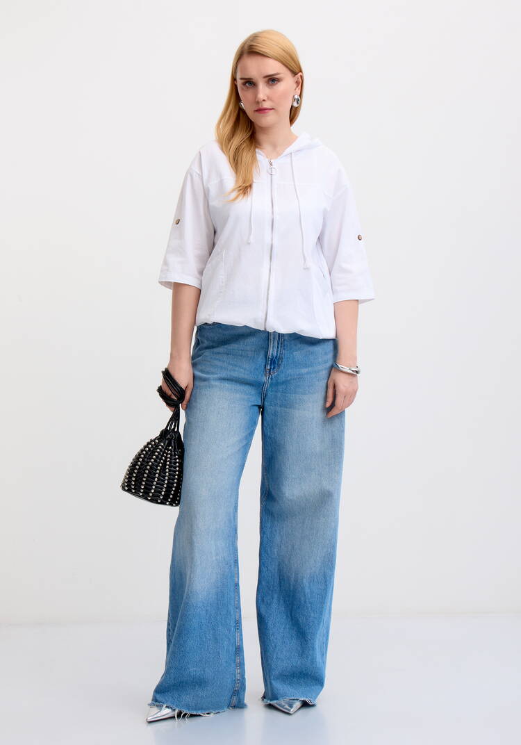 Блуза-пыльник на молнии с капюшоном шир.  750, рис. 8