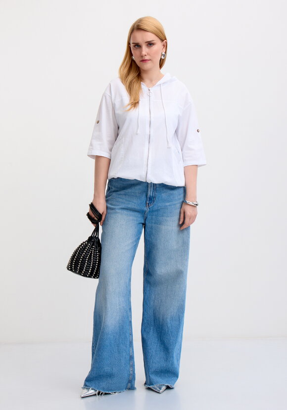 Блуза-пыльник на молнии с капюшоном шир.  580, рис. 8