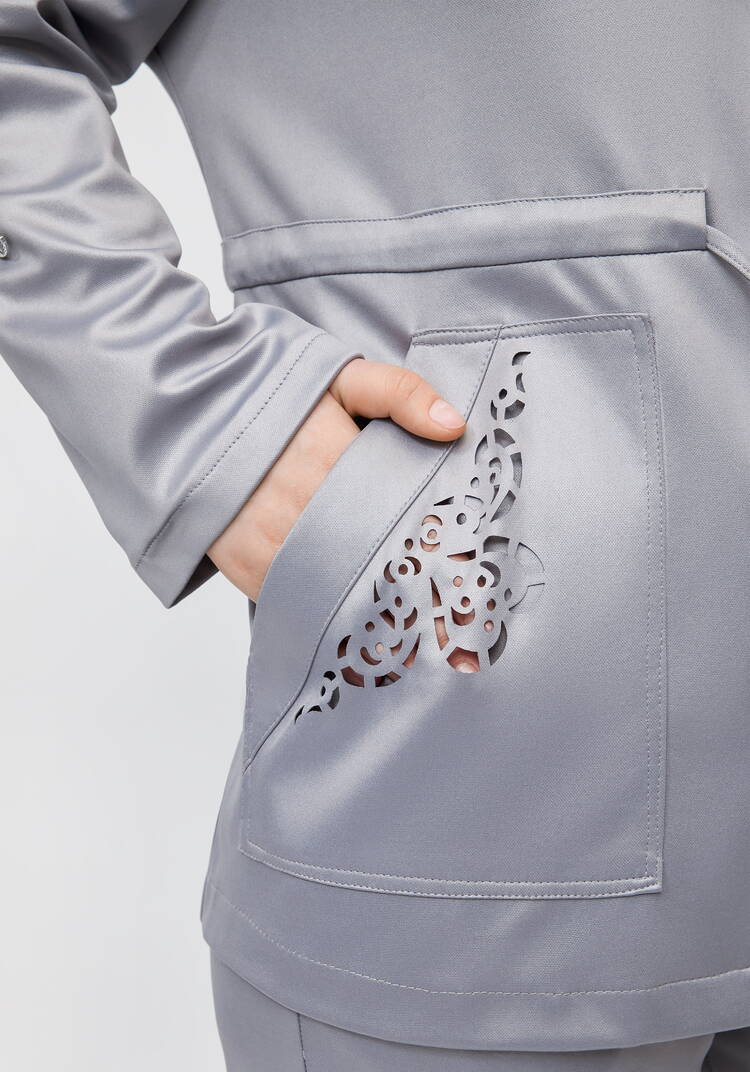 Ветровка с ажурным узором на карманах шир.  750, рис. 5