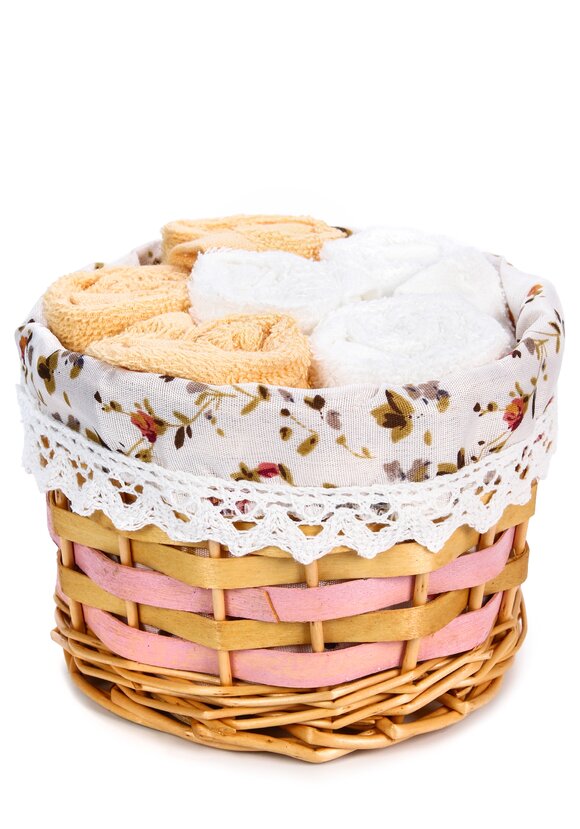 Махровые салфетки в корзинке, 6 шт. шир.  580, рис. 1