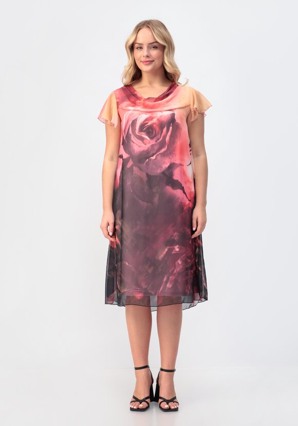 Платье из шифона с рукавами-крылышками шир.  580, рис. 4