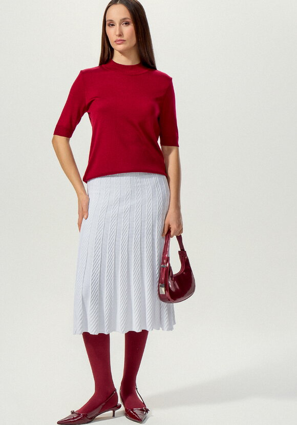 Юбка плиссе в вертикальную полоску шир.  580, рис. 16