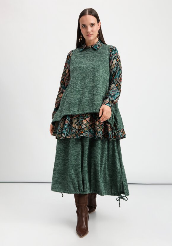 Жилет А-силуэта с кулиской по низу шир.  580, рис. 2