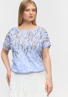 Блуза с принтом и завязками свободного кроя