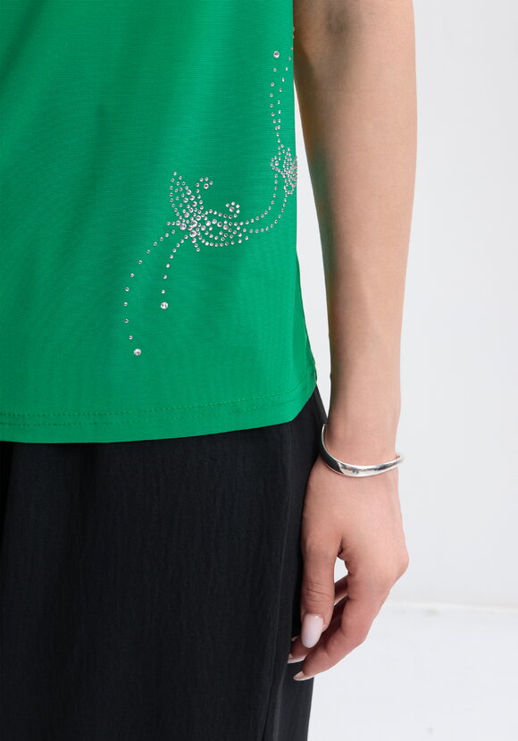 Блуза с оригинальным рукавом и стразами шир.  580, рис. 16