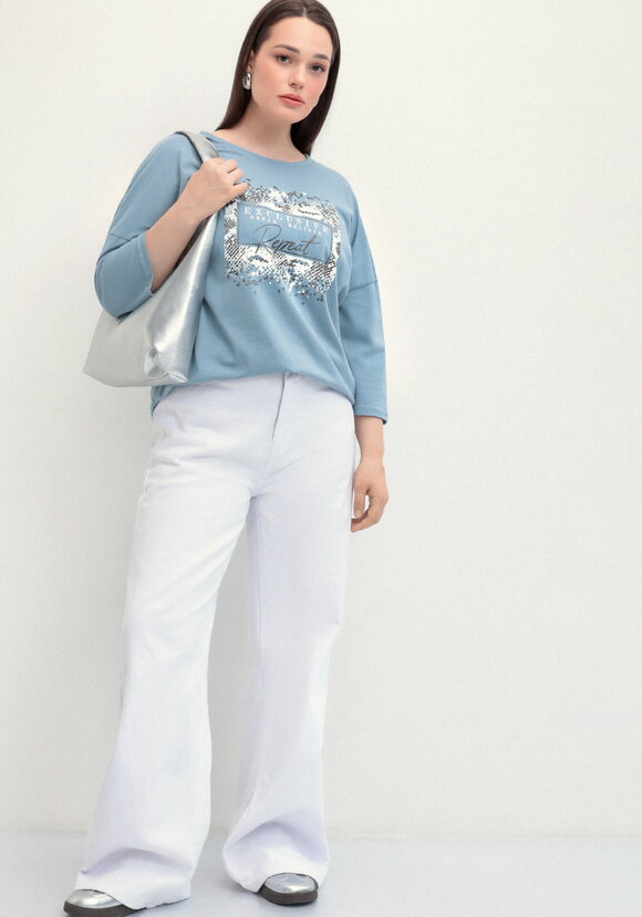 Туника с принтом на груди шир.  580, рис. 27