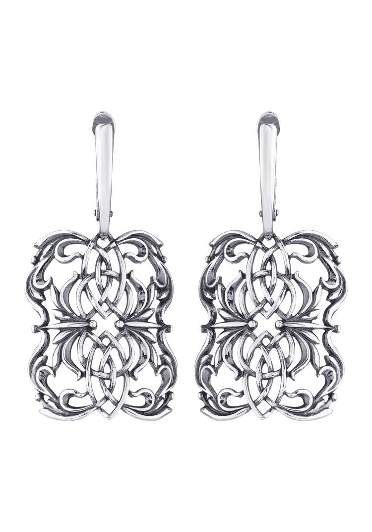 Серьги Таинственные узоры шир.  750, рис. 1