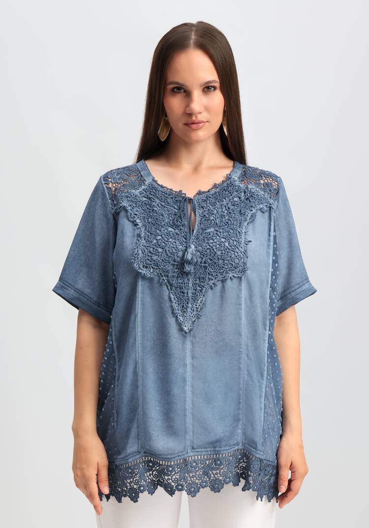 Блуза ажурная с вышивкой шир.  750, рис. 4