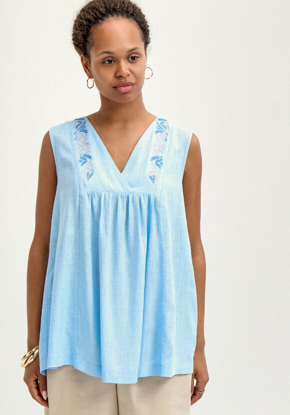 Блуза с вышивкой по переду и спинке шир.  580, рис. 12