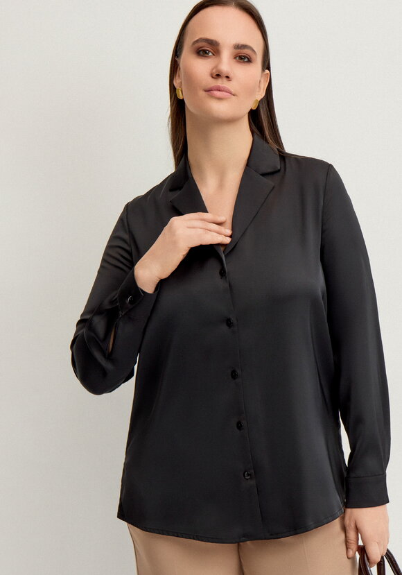 Блуза шелковая с отложным воротом шир.  580, рис. 27