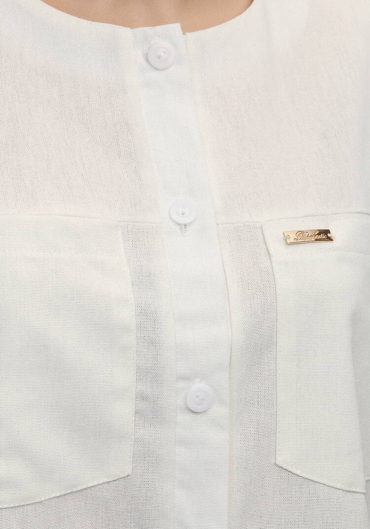 Блуза из льна на кулиске шир.  750, рис. 5