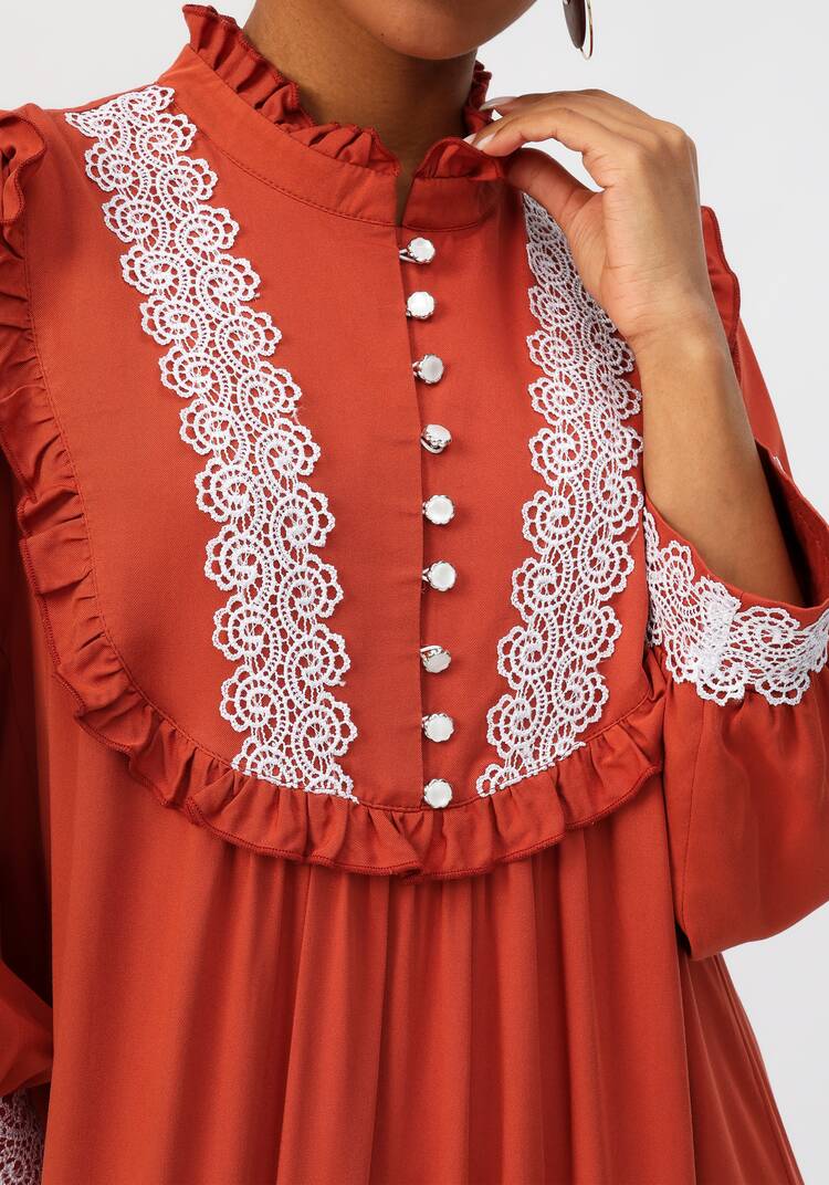 Платье с кружевом и ярусом по низу шир.  750, рис. 13