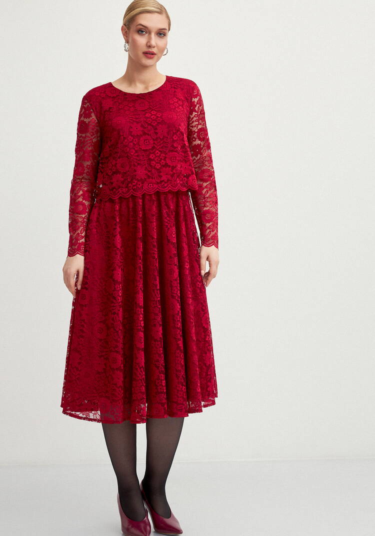 Платье из гипюра с отрезной кокеткой шир.  750, рис. 4