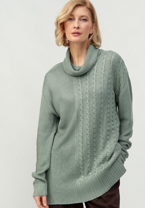Удлиненный джемпер с косами шир.  580, рис. 1