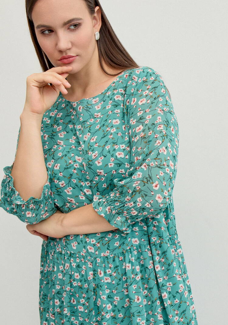 Платье миди из шифона с принтом шир.  750, рис. 13