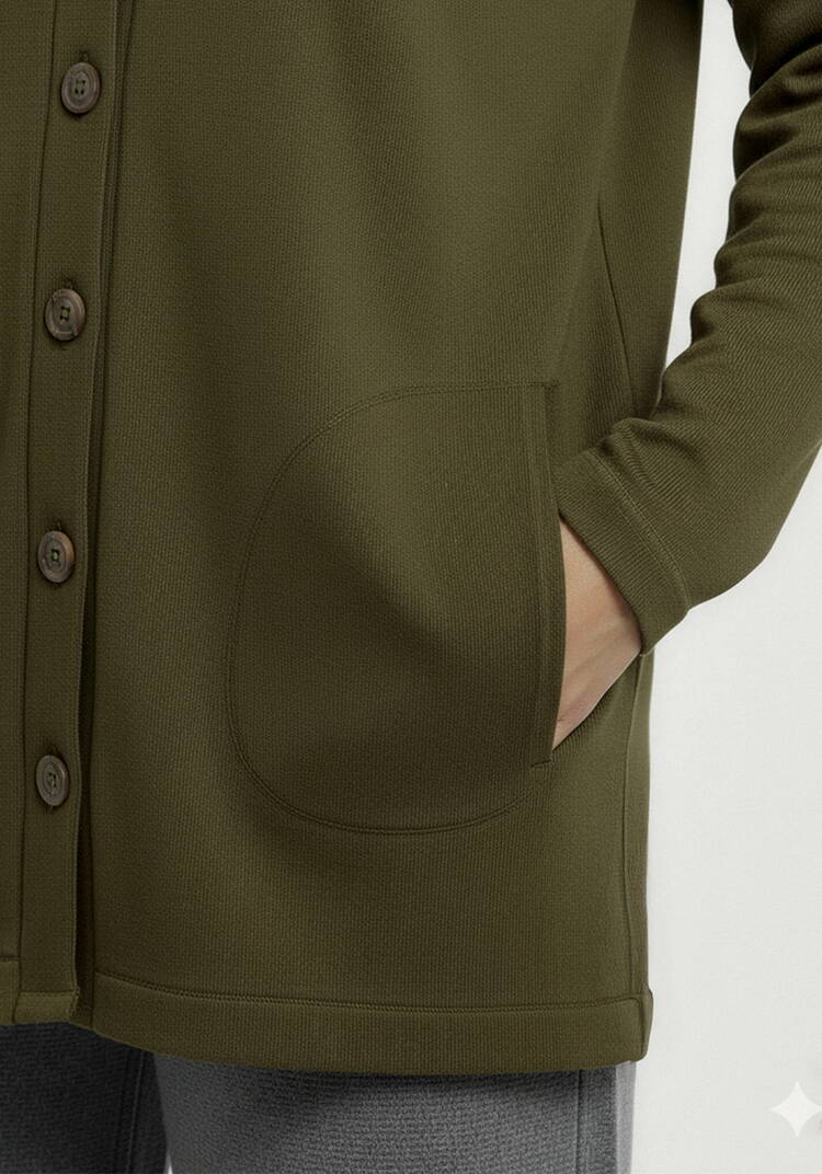 Кардиган на пуговицах утепленный шир.  750, рис. 39