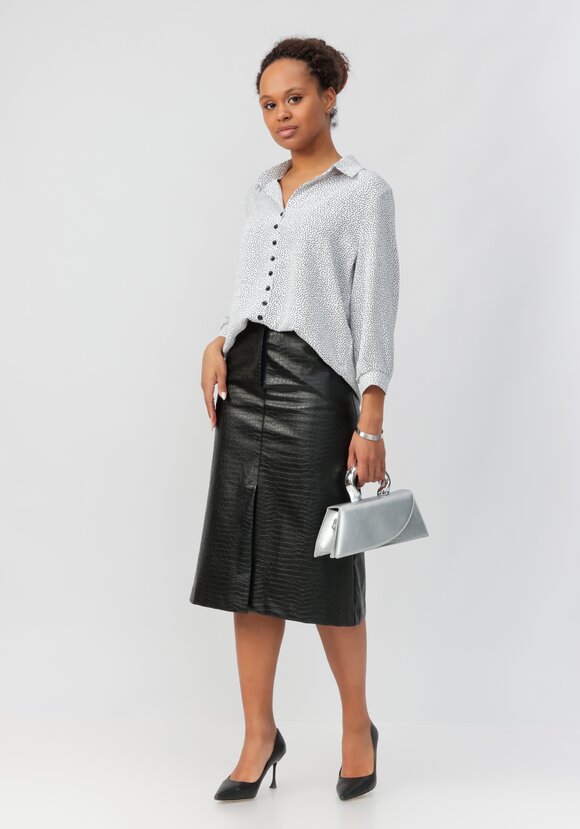 Блуза в горох с декоративными пуговицами шир.  580, рис. 2