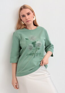 Блуза с длинным рукавом и цветочным рисунком