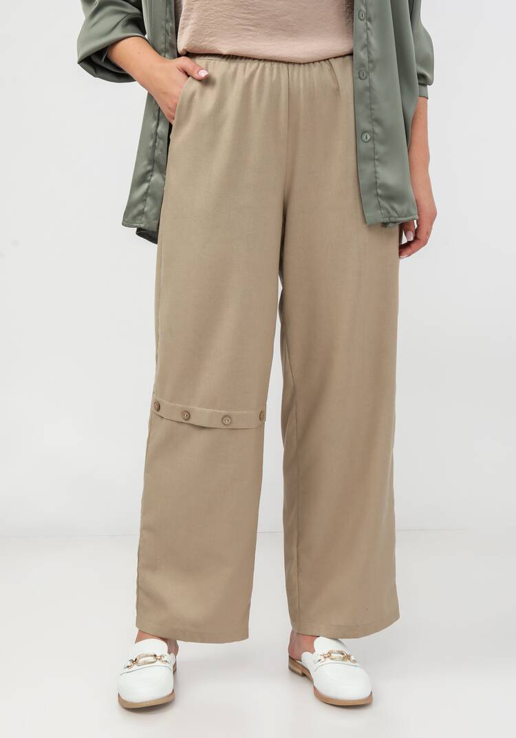 Брюки с декоративной складкой впереди шир.  750, рис. 17