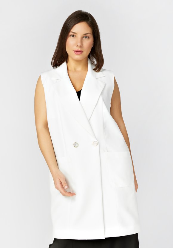 Жилет двубортный с карманами шир.  580, рис. 1