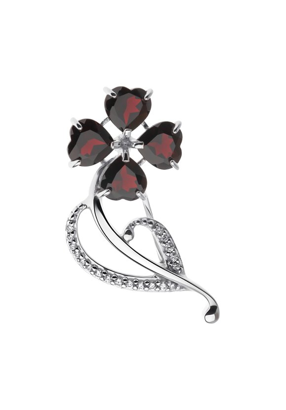 Серебряная брошь Сверкающий цветок шир.  580, рис. 2