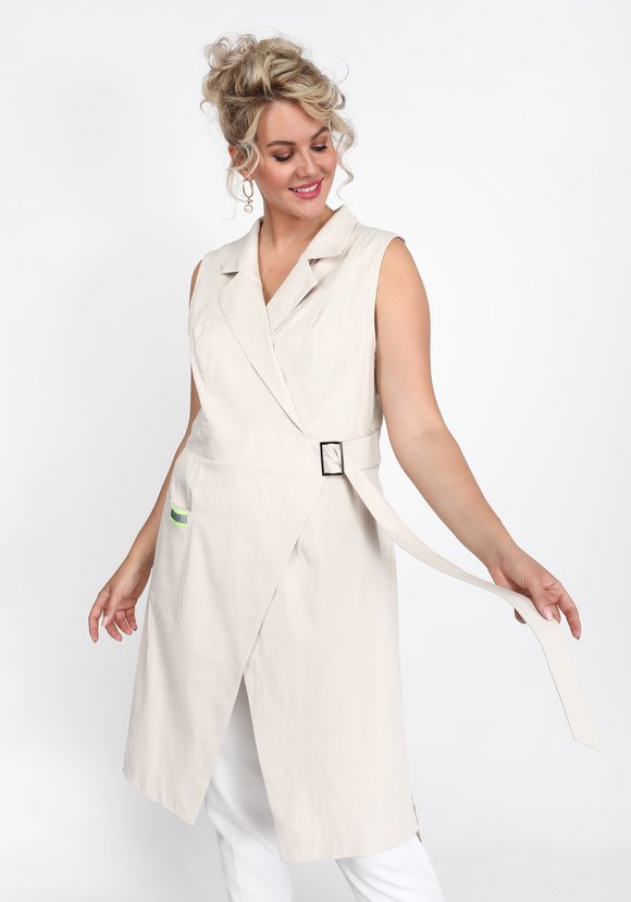 Жилет с запахом на поясе шир.  580, рис. 5