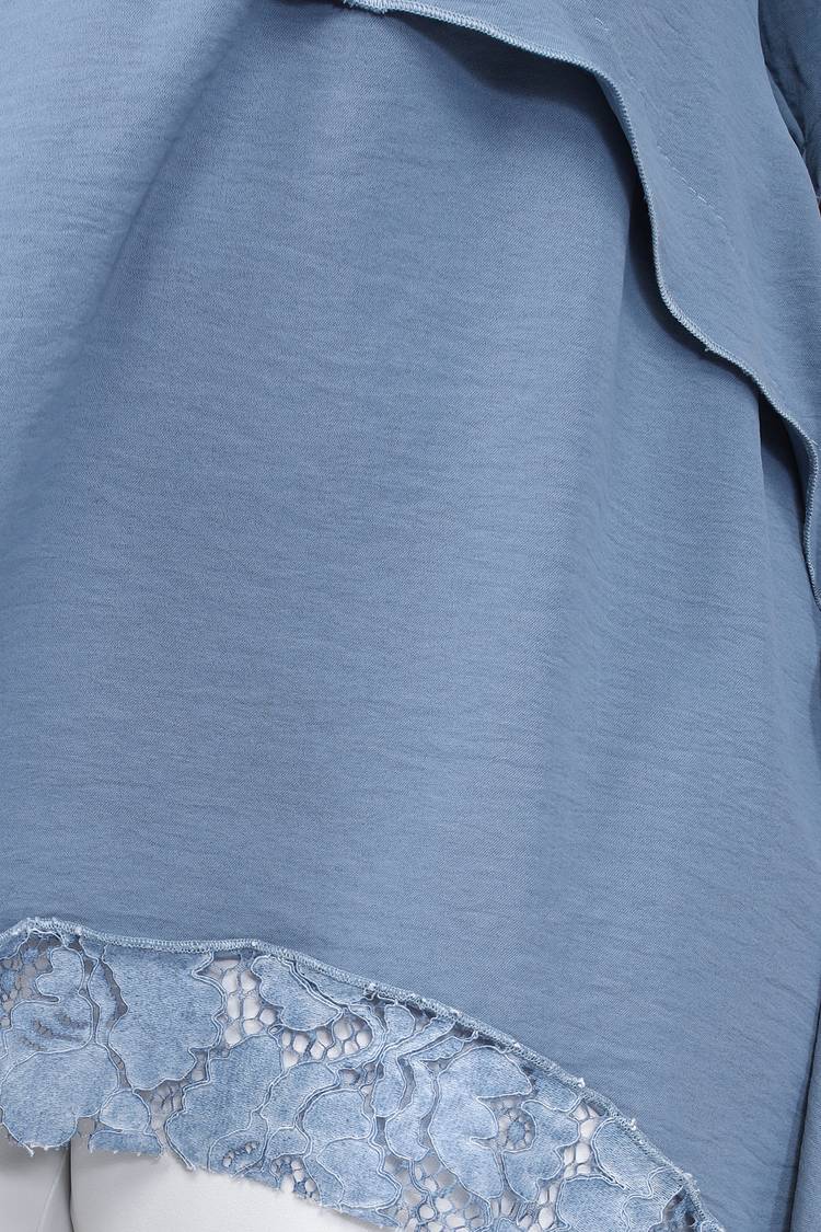 Туника свободная с кружевной вставкой шир.  750, рис. 8