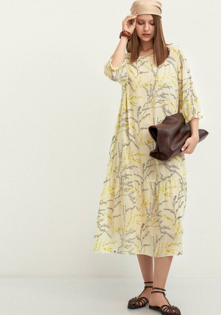 Платье с цветочным принтом шифоновое шир.  750, рис. 9