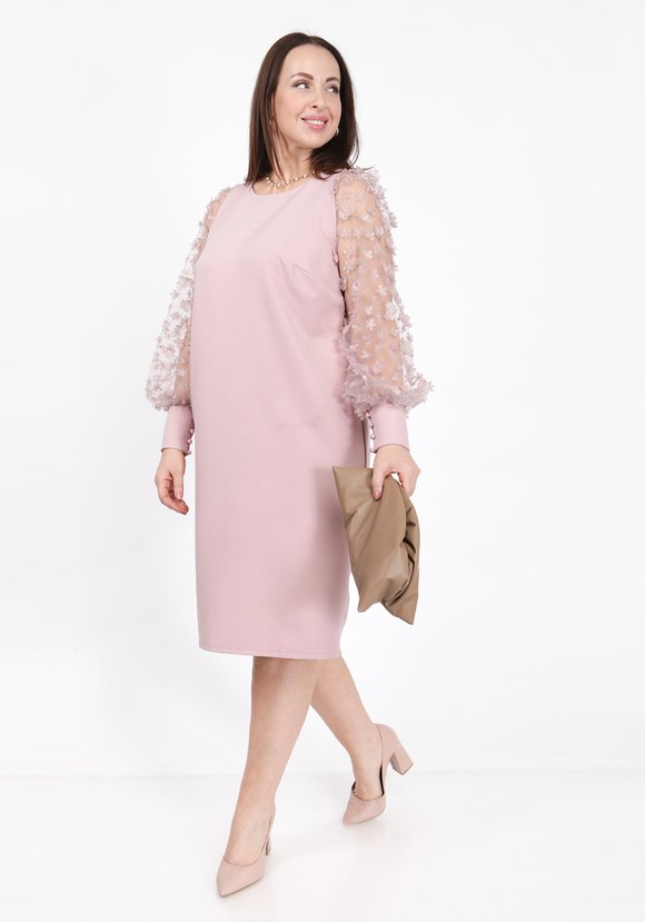 Платье коктейльное из комбинированной ткани шир.  580, рис. 9