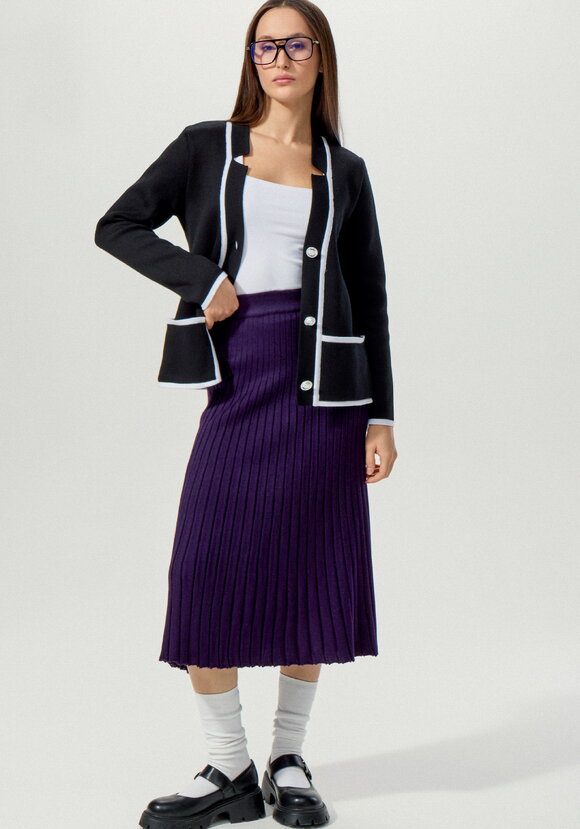 Юбка-плиссе на резинке ниже колена шир.  580, рис. 19