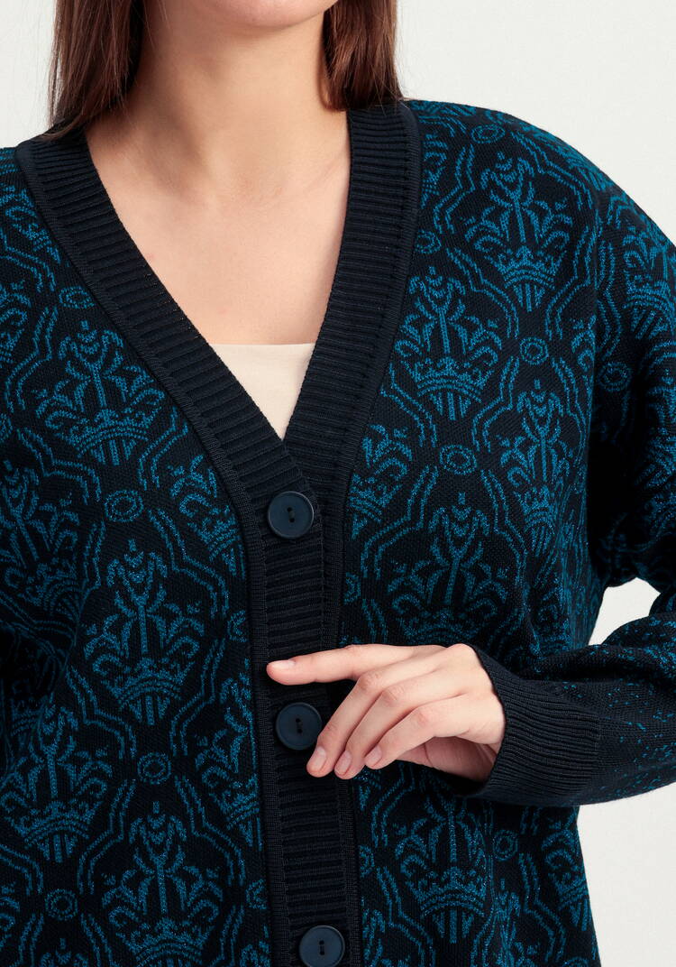 Кардиган с узорами и эффектом деграде шир.  750, рис. 13