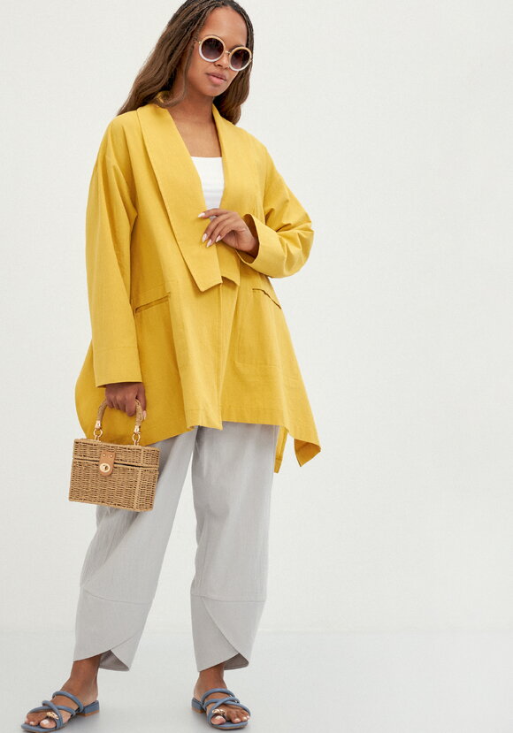 Кардиган свободный с оригинальным воротом шир.  580, рис. 16