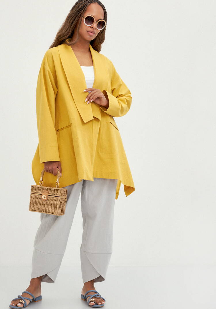 Кардиган свободный с оригинальным воротом шир.  750, рис. 16