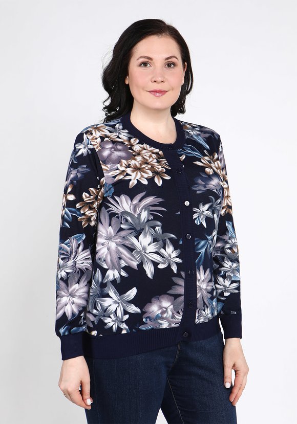 Кардиган Цветочная иллюзия шир.  580, рис. 6